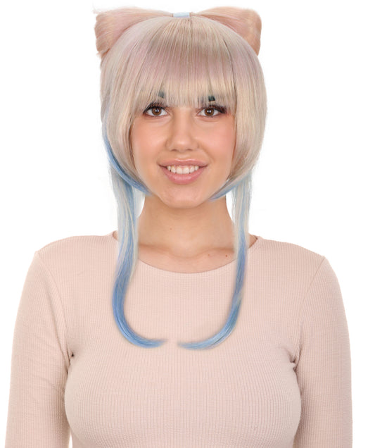 レディース H-5970 ピンク ウィッグ 合成繊維 キャップレス キャップ ハロウィンにぴったり