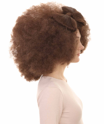 Wigs2you ハロウィン パーティー プレミアム レディース H-1258 着けやすい 快適なフィット感 アフロ スモール ボウウィッグ ブラウン