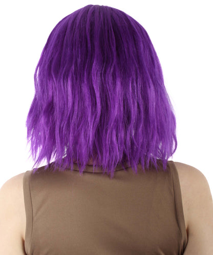 女性用ショルダーレングスバング波状コスプレウィッグ パープル H-5229_12 ファンシースタイル プレミアムハロウィンパーティーウィッグコレクション