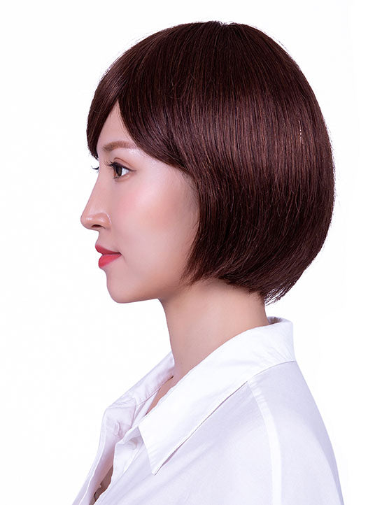 30歳〜40歳 若者の短い HT-019 100% ヒューマンヘア ナチュラルエレガンス ハンドタイド ヒューマンヘア束