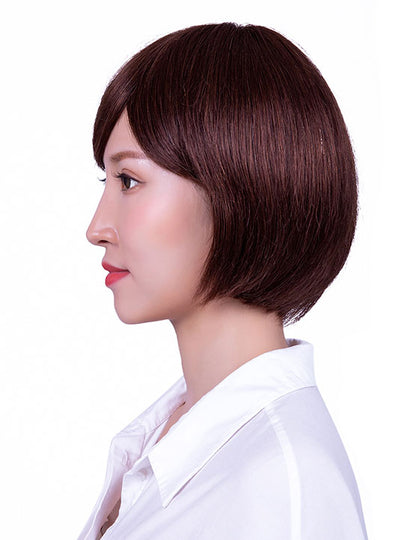 30歳〜40歳 若者の短い HT-019 100% ヒューマンヘア ナチュラルエレガンス ハンドタイド ヒューマンヘア束