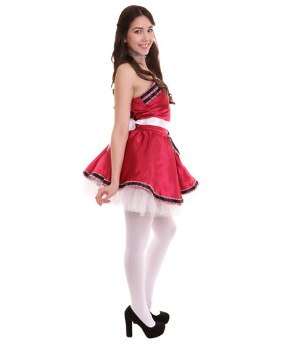 女性用 JCO-344_16 フレンチメイド制服コスプレ ダークレッドコスチューム