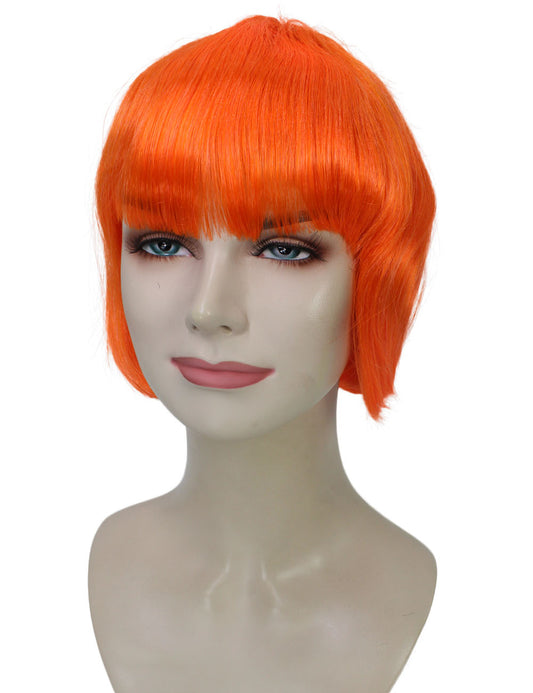 ハロウィンパーティ プレミアムレディース H-5342 ネオンオレンジ ショート ウィッグ