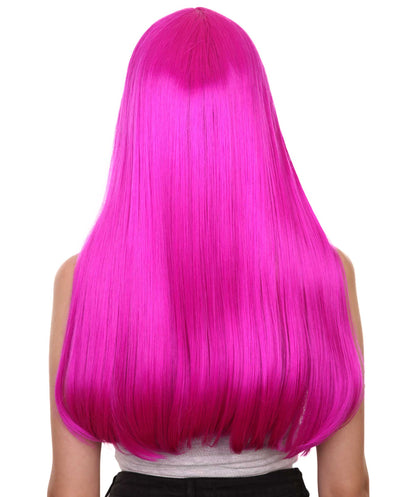 ロングボブネオンフューシャ女性用ウィッグ H-3362 華やかなパーティーイベント準備完了のハロウィンウィッグ プレミアム通気性のあるキャップレスキャップ