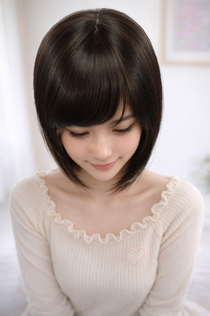 Wigs2you W-1011 耐熱商 の毛が前下がりになったスタイル、大人っぽい洗練されたボブスタイルです、ウィッグネット付き