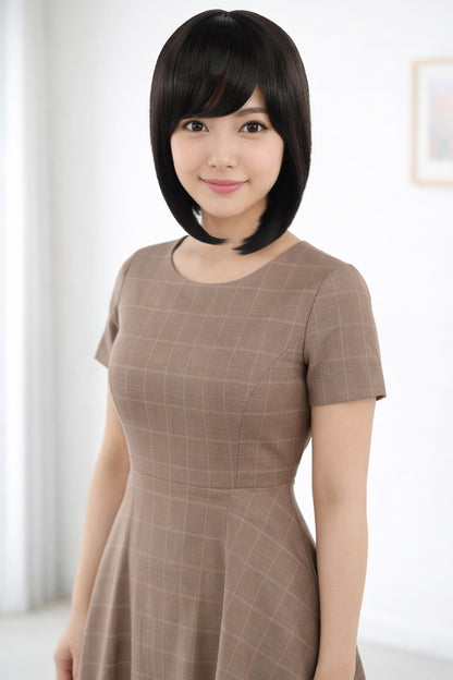 Wigs2you W-1017 定番スタイルは必須アイテム。ナチュラルなシルエットが美しいショートボブスタイル、ウィッグネット付き