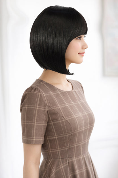 Wigs2you W-1017 定番スタイルは必須アイテム。ナチュラルなシルエットが美しいショートボブスタイル、ウィッグネット付き