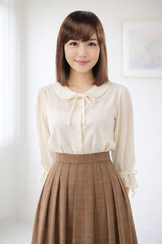 Wigs2you W-106 ミディアムウィッグ チャコール/オーバーンミックス 高品質フルウィッグ！和風女性用ウィッグ