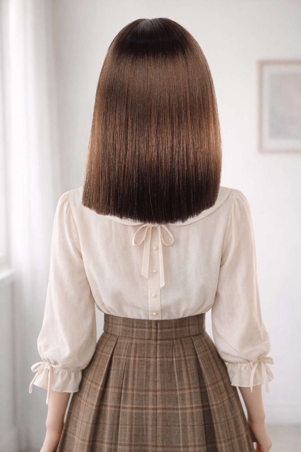 Wigs2you W-106 ミディアムウィッグ チャコール/オーバーンミックス 高品質フルウィッグ！和風女性用ウィッグ