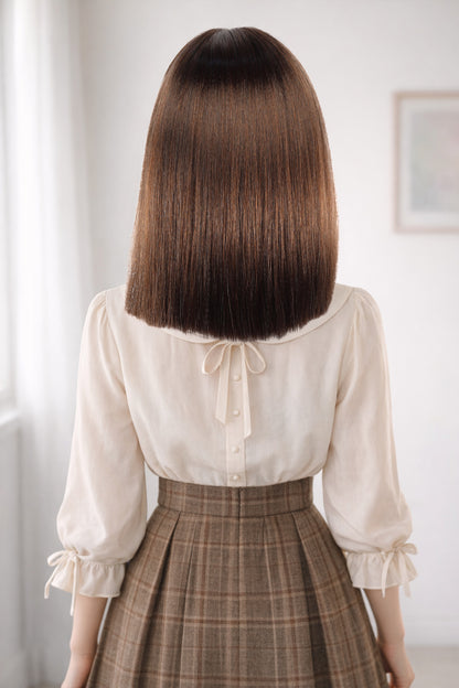 Wigs2you W-106 ミディアムウィッグ チャコール/オーバーンミックス 高品質フルウィッグ！和風女性用ウィッグ