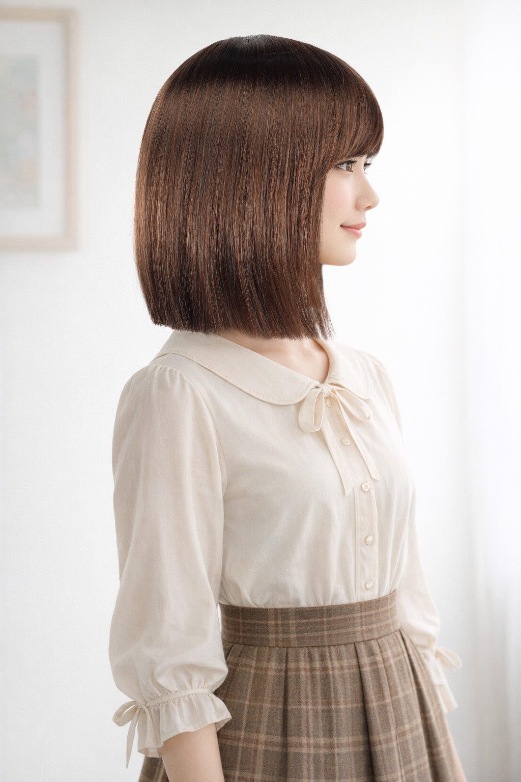 Wigs2you W-106 ミディアムウィッグ チャコール/オーバーンミックス 高品質フルウィッグ！和風女性用ウィッグ