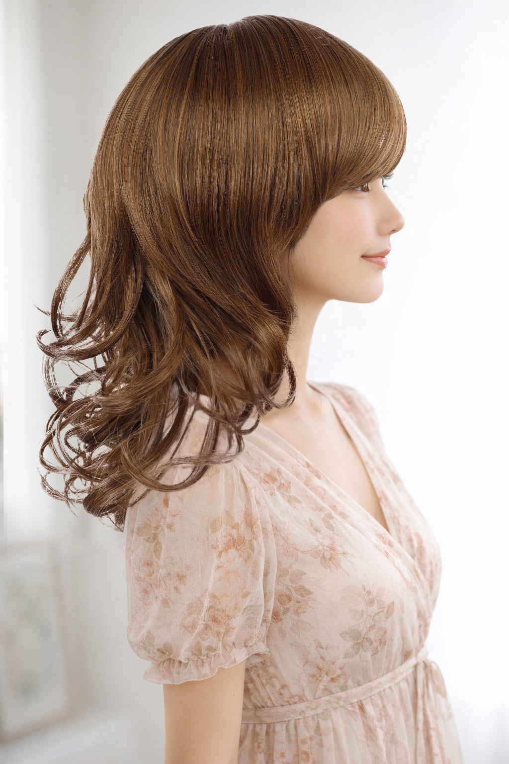 Wigs2you W-503 毛先カールのロングウィッグです！前髪短めでとってもキュート女性らしいフェミニンなスタイルです！ ウィッグネット付き