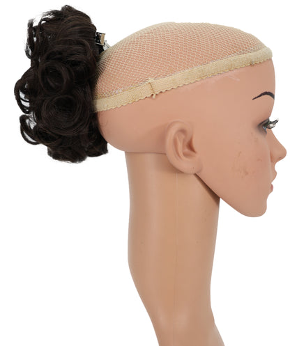 Wigs2you W-8478 シニヨンバンウィッグ _ 5" カール合成ヘアピース、バレッタ付き _ エレガントアップスタイル