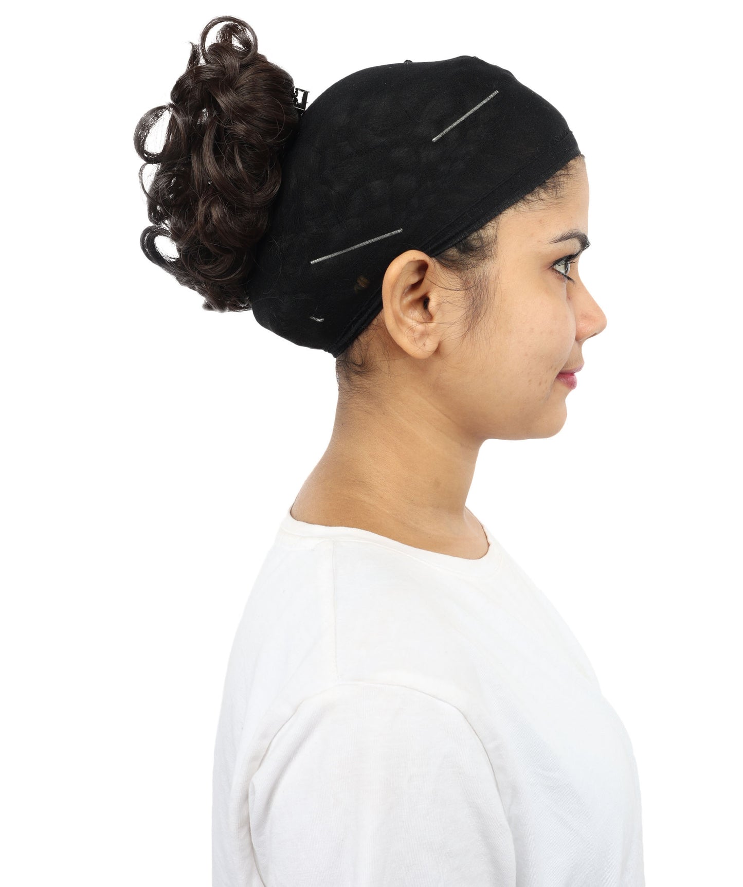 Wigs2you W-8478 シニヨンバンウィッグ _ 5" カール合成ヘアピース、バレッタ付き _ エレガントアップスタイル