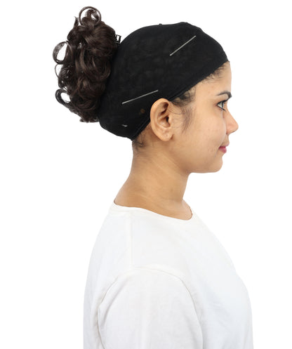 Wigs2you W-8478 シニヨンバンウィッグ _ 5" カール合成ヘアピース、バレッタ付き _ エレガントアップスタイル