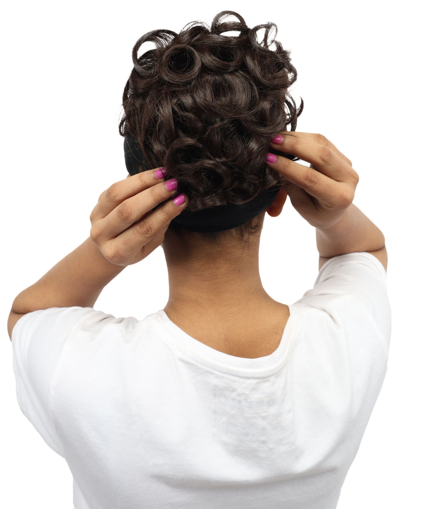 Wigs2you W-8478 シニヨンバンウィッグ _ 5" カール合成ヘアピース、バレッタ付き _ エレガントアップスタイル