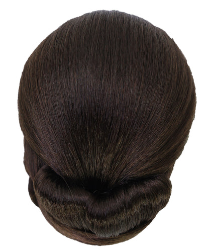 Wigs2you W-8479 和風シニヨンドームバン _ 耐熱合成ヘアピース _ 伝統的エレガントアップスタイル