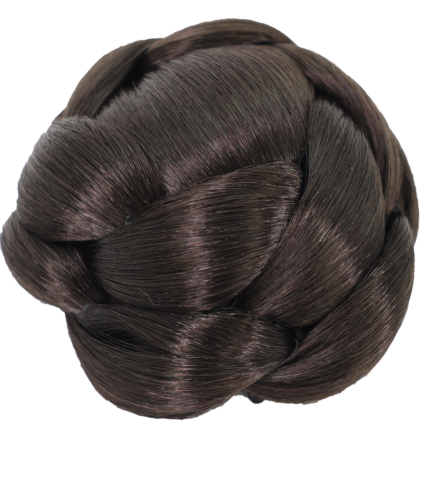 Wigs2you W-8488 お団子ヘアメーカー 大人女性用編み込み、シュシュクロー付き、普段使いやイベントに最適、「ダークブラウン」