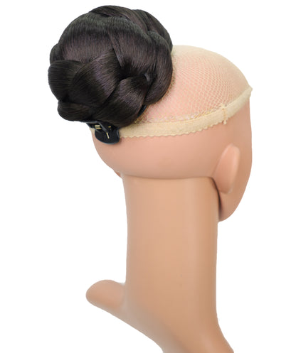 Wigs2you W-8488 お団子ヘアメーカー 大人女性用編み込み、シュシュクロー付き、普段使いやイベントに最適、「ダークブラウン」