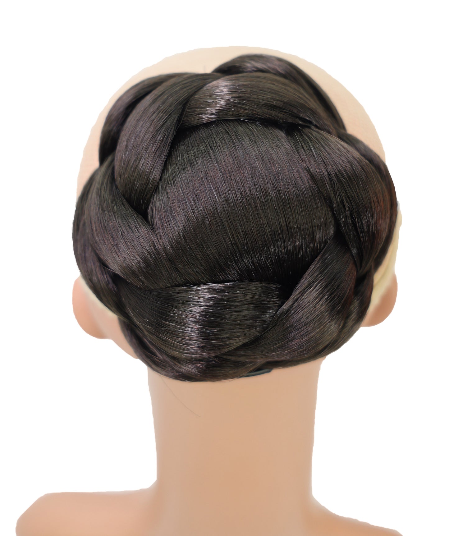 Wigs2you W-8488 お団子ヘアメーカー 大人女性用編み込み、シュシュクロー付き、普段使いやイベントに最適、「ダークブラウン」