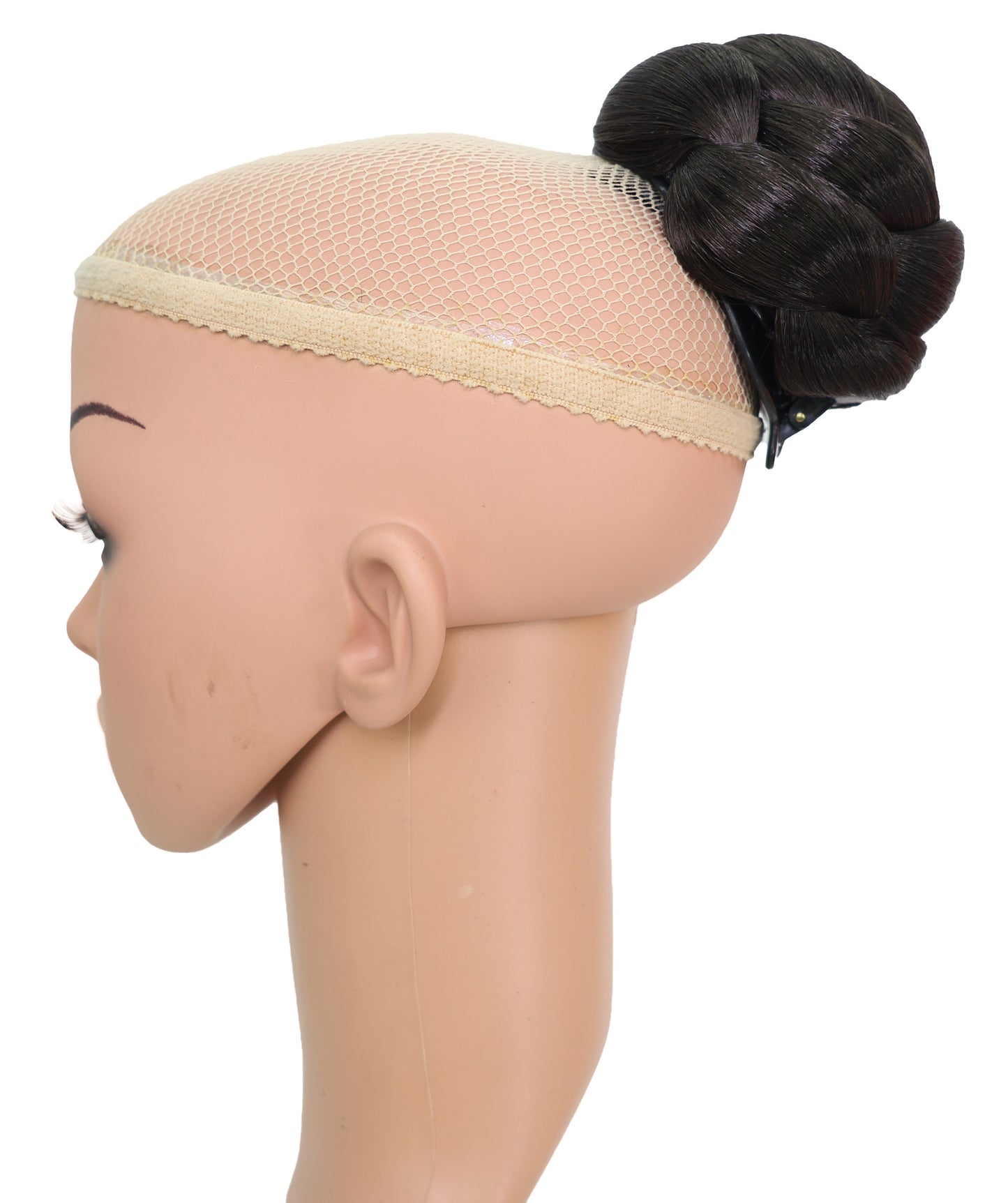 Wigs2you W-8488 お団子ヘアメーカー 大人女性用編み込み、シュシュクロー付き、普段使いやイベントに最適、「ダークブラウン」