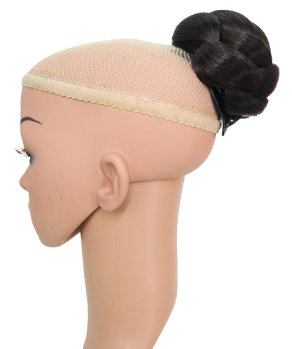 Wigs2you W-8488 お団子ヘアメーカー 大人女性用編み込み、シュシュクロー付き、普段使いやイベントに最適、「ダークブラウン」