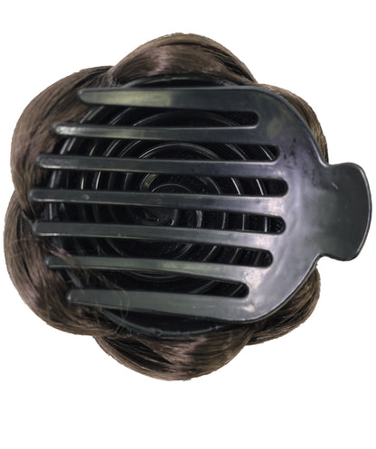 Wigs2you W-8488 お団子ヘアメーカー 大人女性用編み込み、シュシュクロー付き、普段使いやイベントに最適、「ダークブラウン」