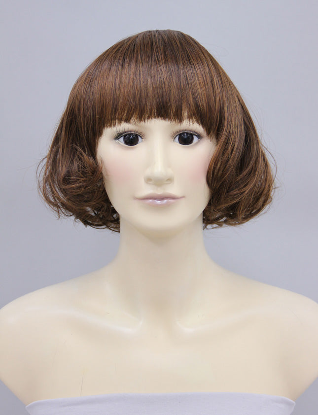 顔周りは短めで強めのカールのボブ☆スタイル丸みのパッツンで小顔効果アップW-792。