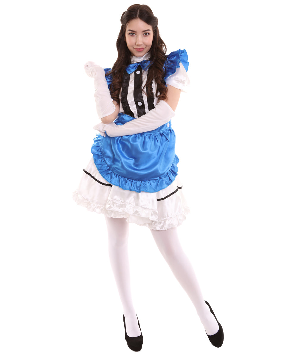女性用 JCO-326_3 アニメ コスプレ フレンチメイド ファンシー ドレス ロイヤルブルー コスプレ コスチューム