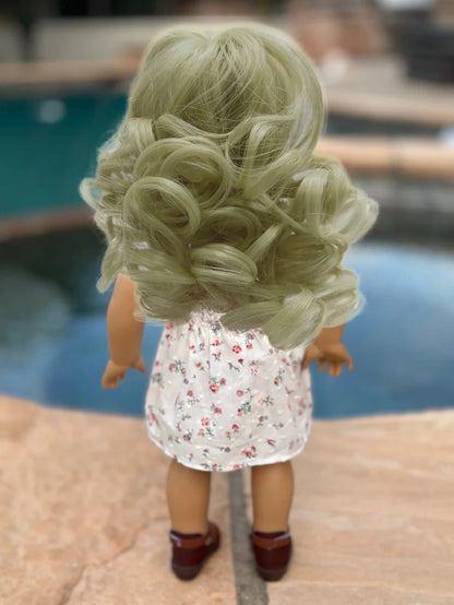 Wigs2you WD40-021 6インチ ブロンド カーリードール用ウィッグ | リボーンドール、BJDドール用耐熱・耐炎性人工毛