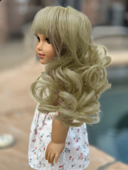 Wigs2you WD40-021 6インチ ブロンド カーリードール用ウィッグ | リボーンドール、BJDドール用耐熱・耐炎性人工毛