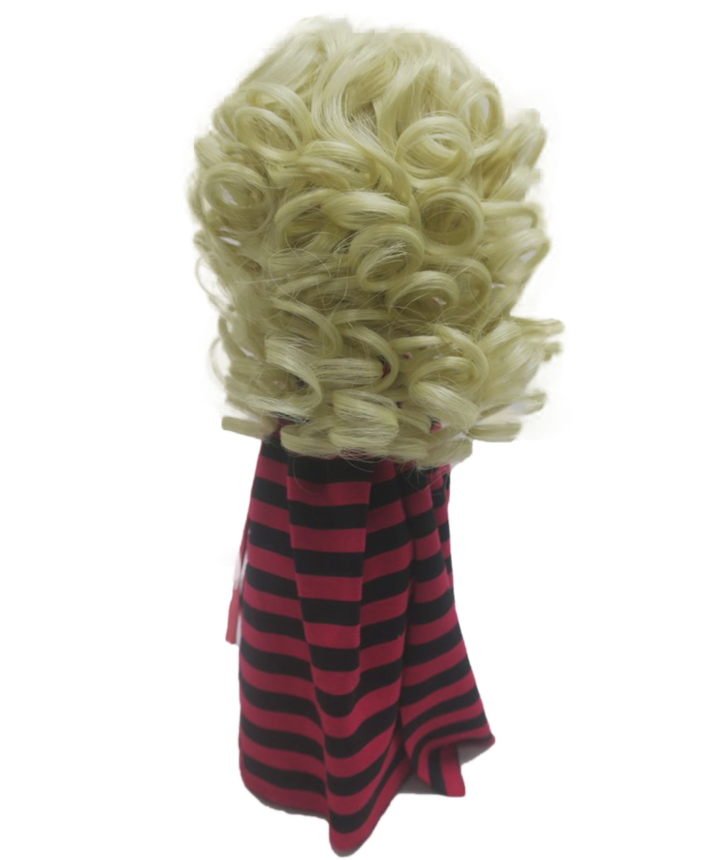 Wigs2you WD40-023 7インチブロンドカーリードール用ウィッグ｜スタイリング済み合成毛、フルバング付き、BJDやコレクタードールに最適