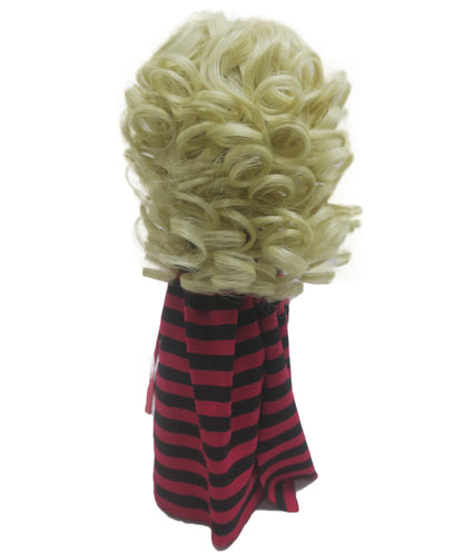 Wigs2you WD40-023 7インチブロンドカーリードール用ウィッグ｜スタイリング済み合成毛、フルバング付き、BJDやコレクタードールに最適