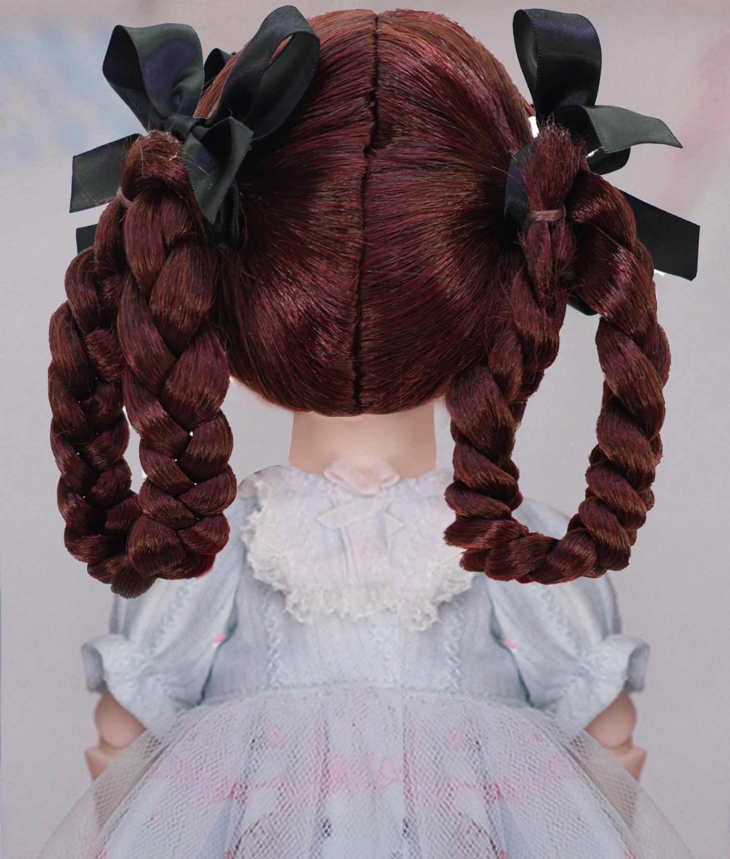 Wigs2you WD40-031-DBR ダークブラウン 7インチ ドールウィッグ ボブスタイル サイド編み込み 1/3&1/4ドール用 ドールスタイリングやコスプレに最適