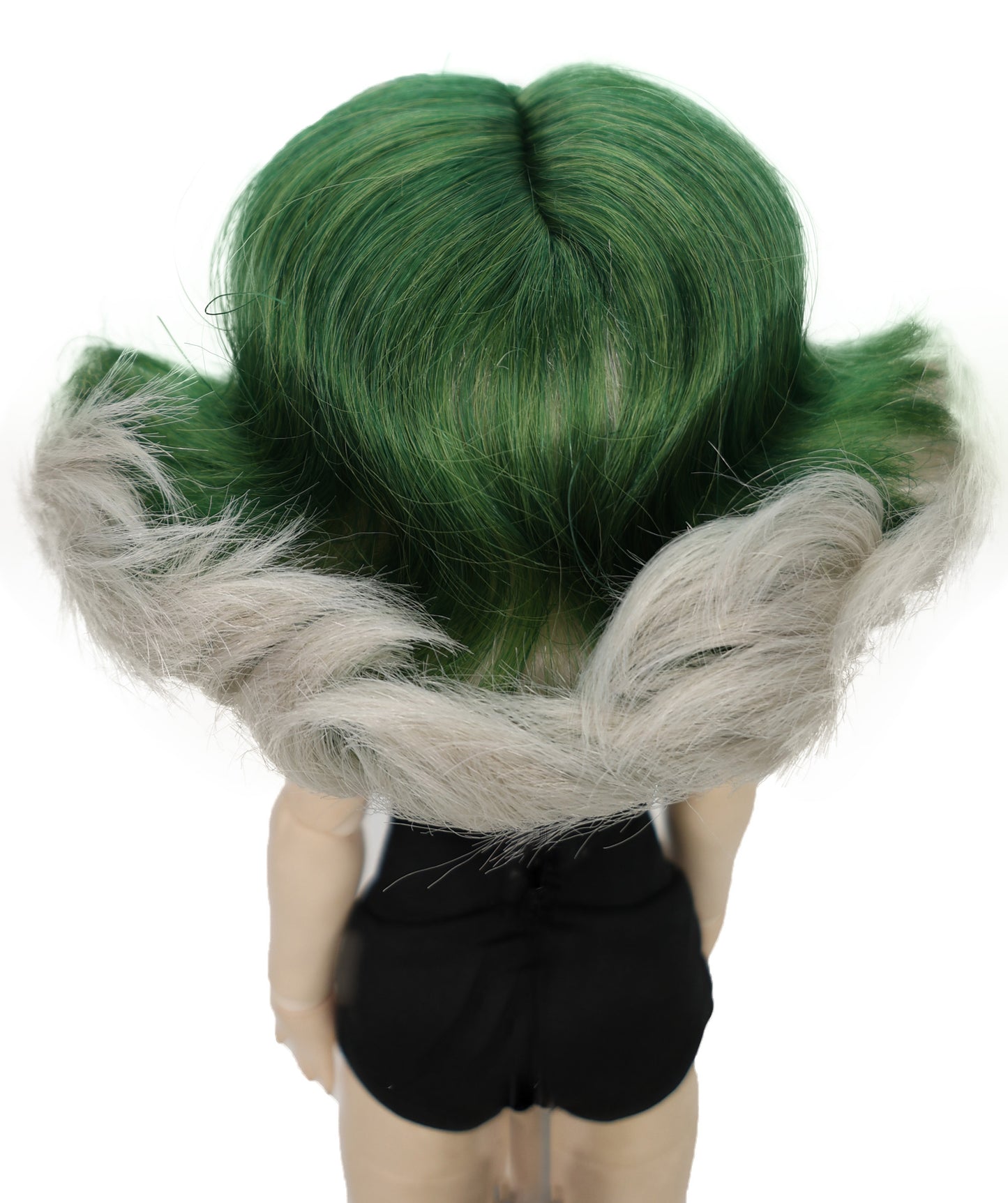 Wigs2you ショートグリーンオンブレドールウィッグ - 5インチ合成毛、JP BJDドール用標準キャップ付き, WD40-034