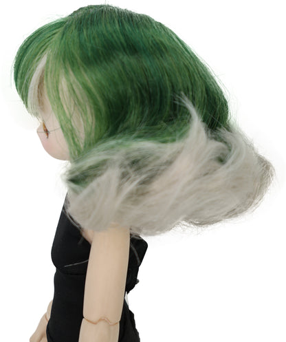 Wigs2you ショートグリーンオンブレドールウィッグ - 5インチ合成毛、JP BJDドール用標準キャップ付き, WD40-034