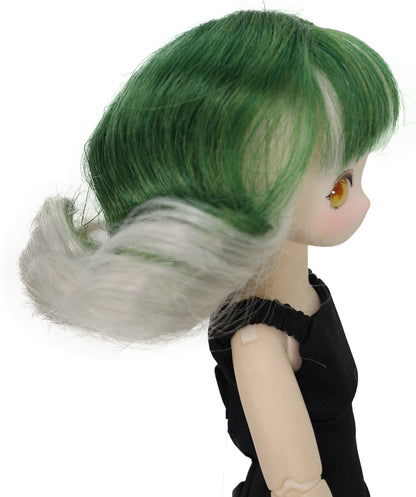 Wigs2you ショートグリーンオンブレドールウィッグ - 5インチ合成毛、JP BJDドール用標準キャップ付き, WD40-034