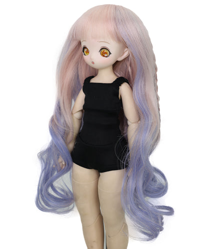 Wigs2you WD40-035 ライトパープルブルーオンブレドールウィッグ - 11インチロングミックスカール人工毛 BJDドール用