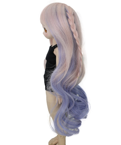 Wigs2you WD40-035 ライトパープルブルーオンブレドールウィッグ - 11インチロングミックスカール人工毛 BJDドール用