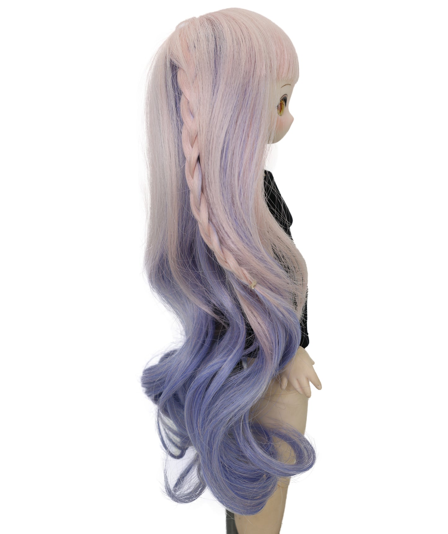Wigs2you WD40-035 ライトパープルブルーオンブレドールウィッグ - 11インチロングミックスカール人工毛 BJDドール用