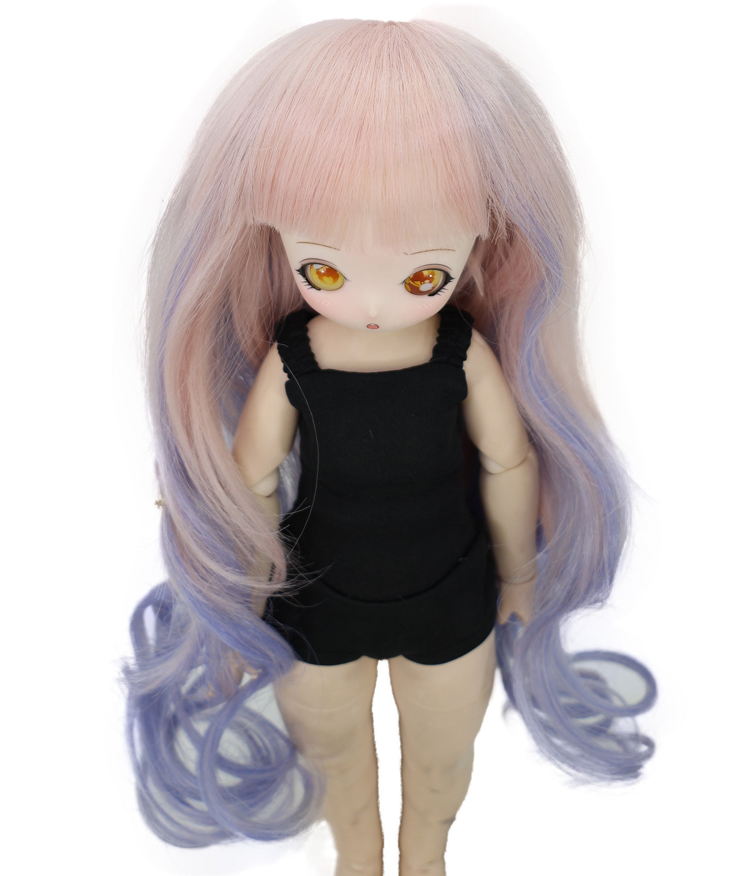 Wigs2you WD40-035 ライトパープルブルーオンブレドールウィッグ - 11インチロングミックスカール人工毛 BJDドール用