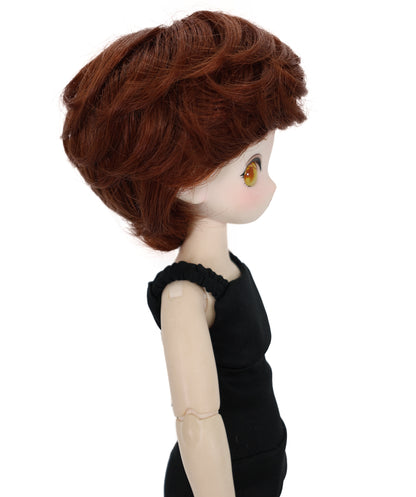 Wigs2you WD40-037 ショートダークオーバーンドールウィッグ - MSD、DOD、プーリップドール用 4インチ耐熱人工毛