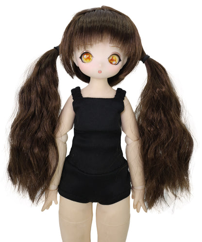 Wigs2you 8.6インチ ブラウン カーリー ドールウィッグ – 人形やコスプレ用の合成毛 | 標準キャップ WD40-038