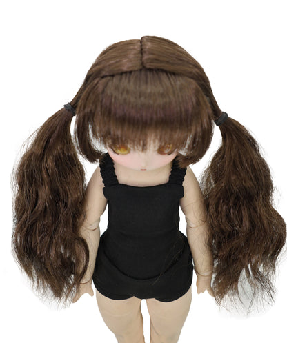 Wigs2you 8.6インチ ブラウン カーリー ドールウィッグ – 人形やコスプレ用の合成毛 | 標準キャップ WD40-038