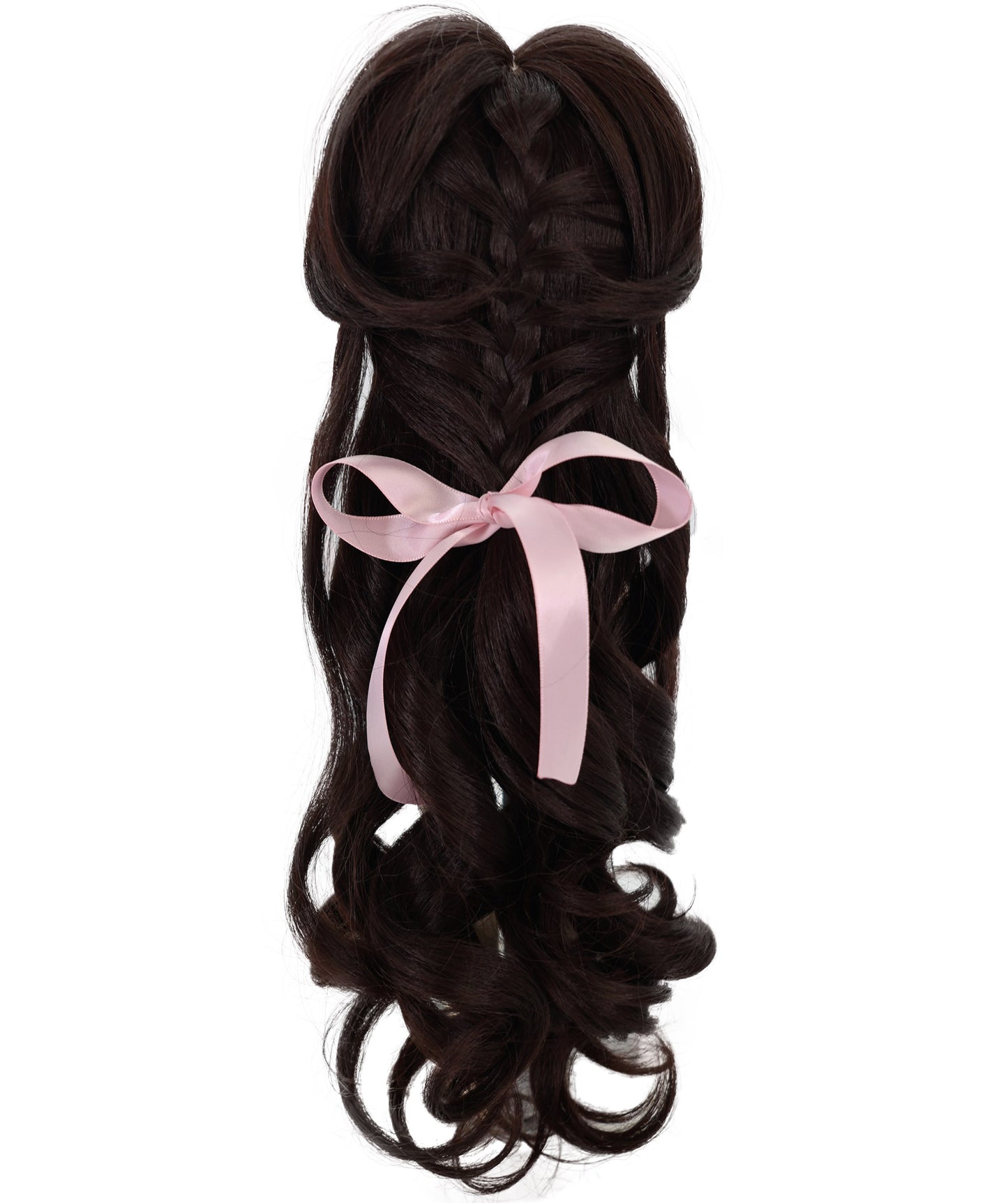 Wigs2you 16インチ ダークブラウン カーリー ドールウィッグ – 耐熱ファイバー入り合成毛、BJDドールやコスプレ用の標準キャップ WD40-039
