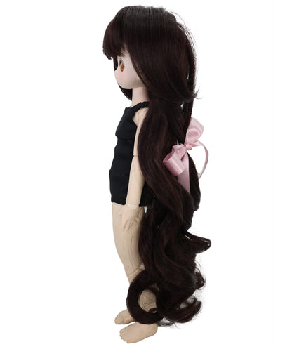 Wigs2you 16インチ ダークブラウン カーリー ドールウィッグ – 耐熱ファイバー入り合成毛、BJDドールやコスプレ用の標準キャップ WD40-039