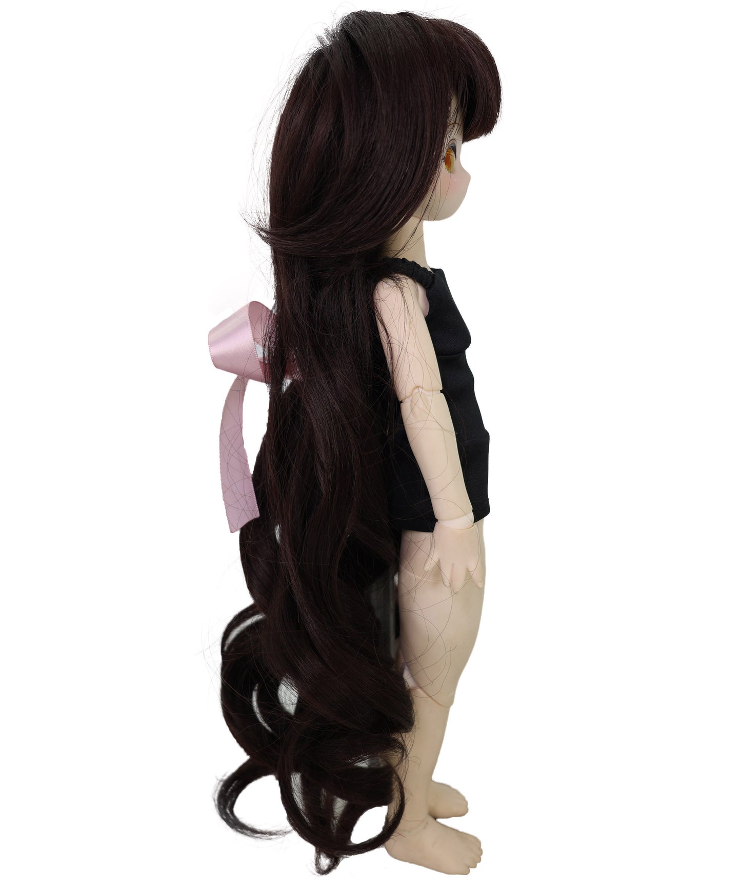 Wigs2you 16インチ ダークブラウン カーリー ドールウィッグ – 耐熱ファイバー入り合成毛、BJDドールやコスプレ用の標準キャップ WD40-039