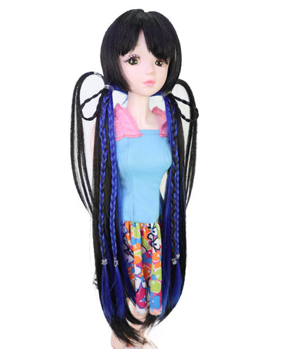 Wigs2you WD40-043 ドールウィッグ「10インチ」ブラックブルー JP BJDドール用ウィッグ – 耐熱合成繊維、標準キャップ付き（ディスプレイ＆コスプレ用）  "