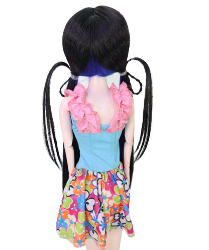 Wigs2you WD40-043 ドールウィッグ「10インチ」ブラックブルー JP BJDドール用ウィッグ – 耐熱合成繊維、標準キャップ付き（ディスプレイ＆コスプレ用）  "