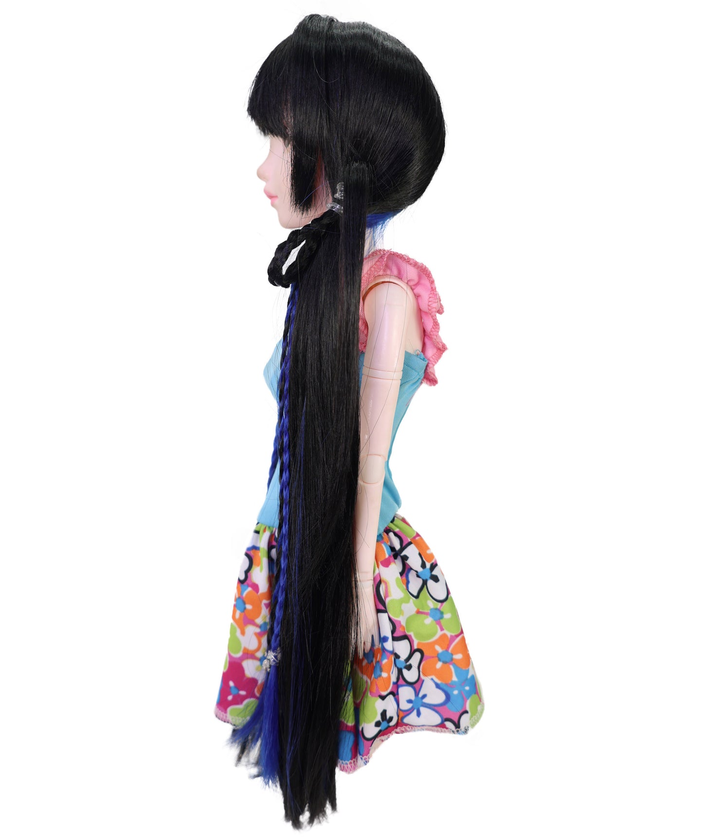 Wigs2you WD40-043 ドールウィッグ「10インチ」ブラックブルー JP BJDドール用ウィッグ – 耐熱合成繊維、標準キャップ付き（ディスプレイ＆コスプレ用）  "
